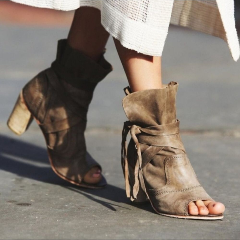 Free People Brown Heeled Boots